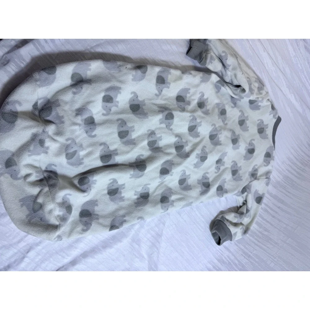 Carters Just One You Baby‎ Fleece Sleep Bag Wearable Blanket Gray Elephant OS